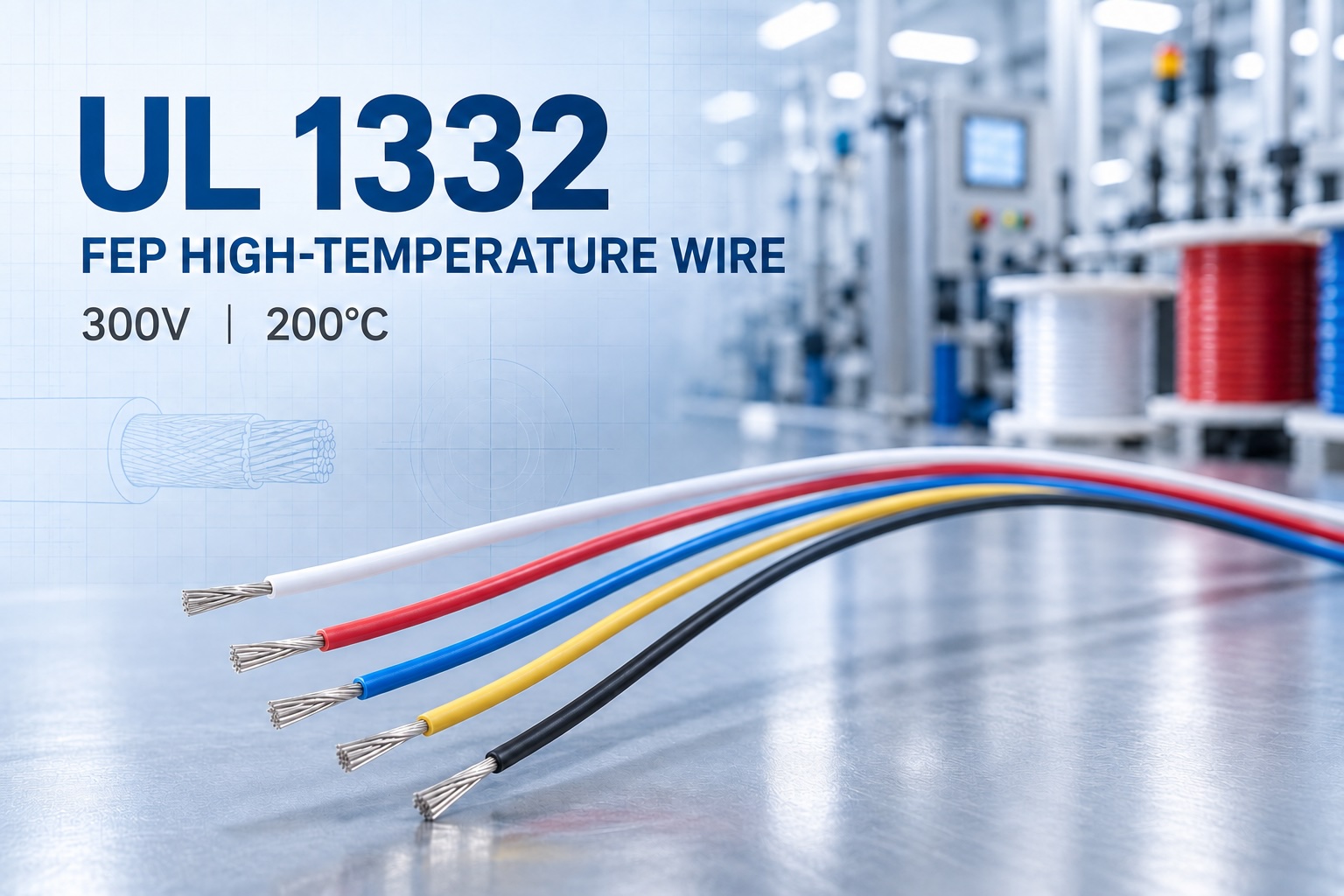 BOLI Electronic、300V・200℃対応のUL1332 FEP耐熱電線を提供