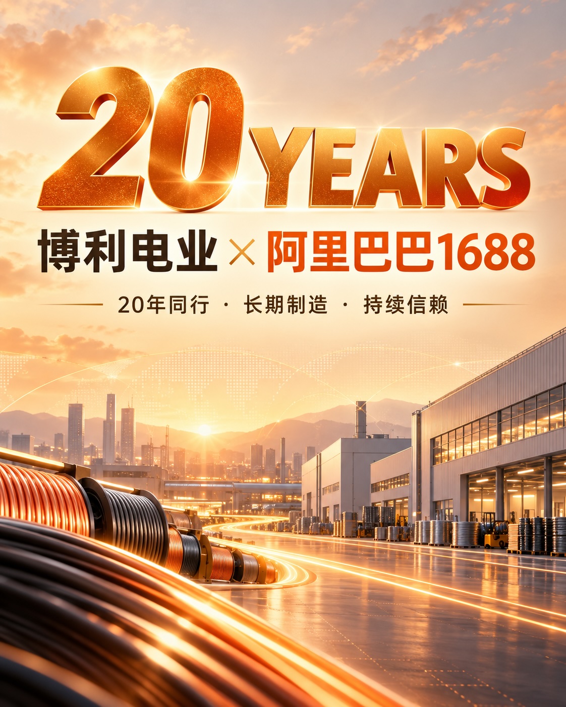 博利电业入驻阿里巴巴1688平台20年｜专业电线电缆制造商
